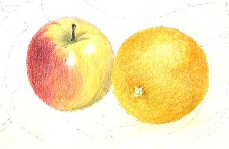 Drawing apple step 4 Drawing apple step 4