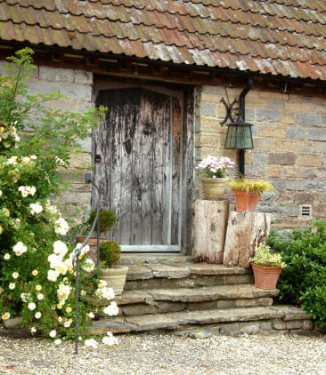 Barn door and steps Barn door and steps