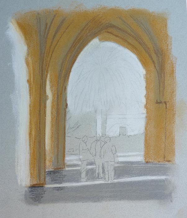 The base layers of pastel pencil The base layers of pastel pencil