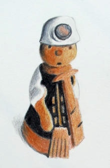Slate miner drawn on Strathmore Bristol Smooth paper: Coloured pencil Test 6 result.