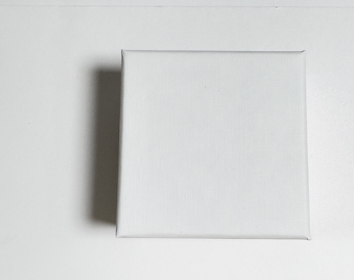 Shadow colour example 1: White canvas showing a strong blue shadow under cool lighting conditions.