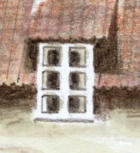 Detail of the window in our colored pencil drawing