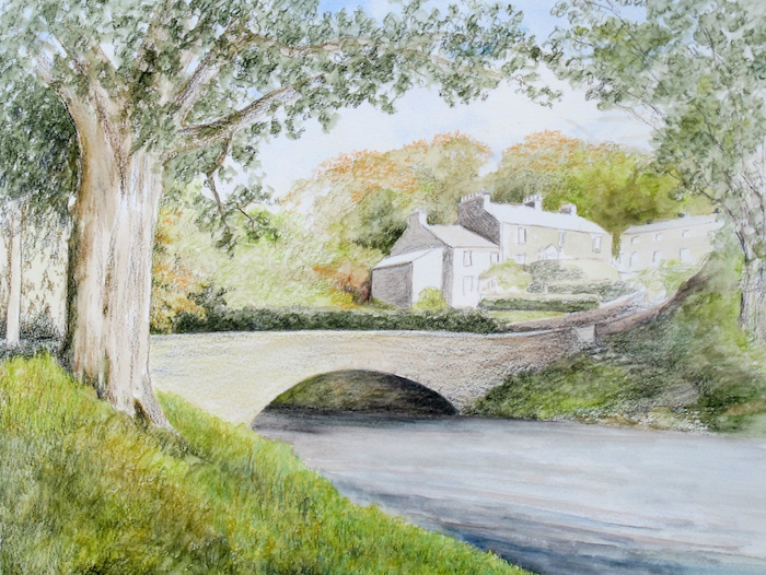Nearly finished watercolour pencil painting showing overall colour harmony and final details. Nearly finished watercolour pencil painting showing overall colour harmony and final details.
