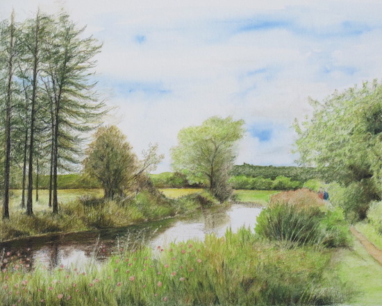 Watercolor outlet pencil drawing
