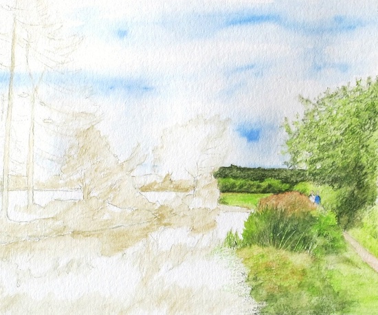 Adding the sky to the painting