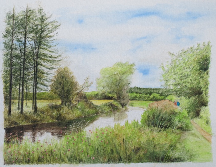 A canal scene tuturial in colored pencils A canal scene tuturial in colored pencils