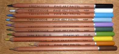 A selection of pastel pencils from Cretacolor