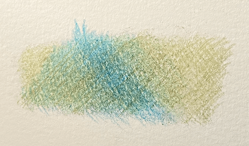 three colours cross hatched over each other