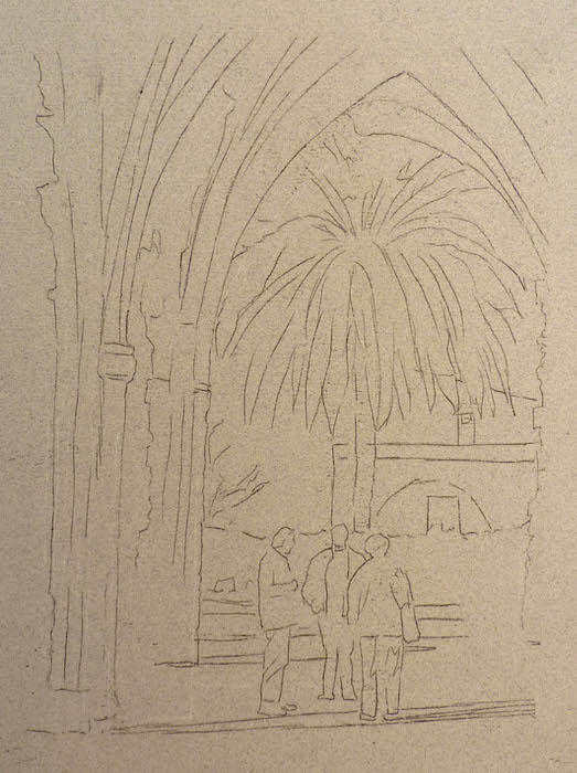 The sketch ready for painting The sketch ready for painting