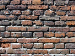 Deep mortar lines showing dark shadows in the sunlight Deep mortar lines showing dark shadows in the sunlight