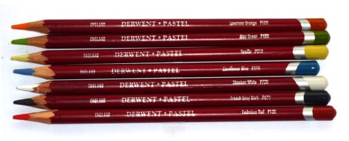 A selection of Derwent Pastel Pencils