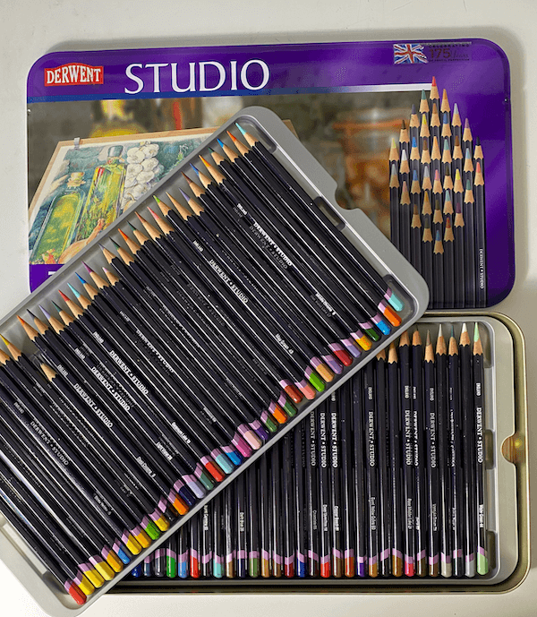 Tin of 72 Derwent studio pencils Tin of 72 Derwent studio pencils