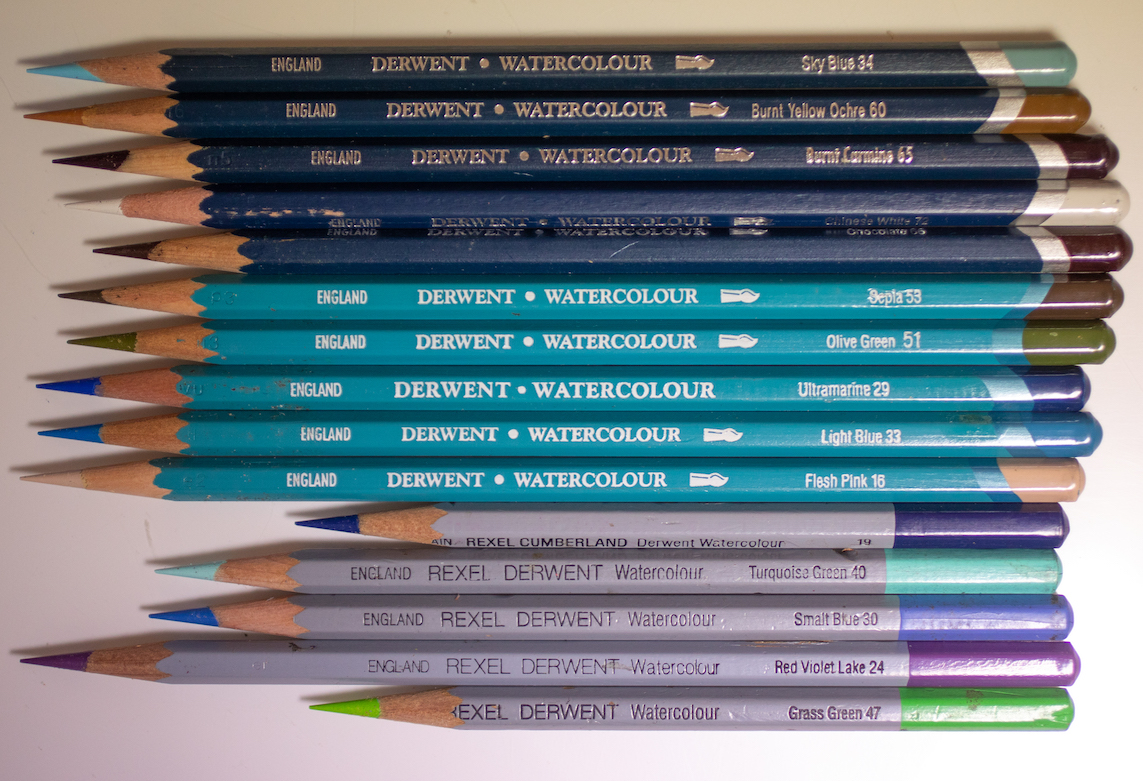 6 Watercolor Pencils Derwent Watercolor Pencils 3.4mm Core -  Israel