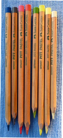 A selection of Faber Pitt Pastel Pencils