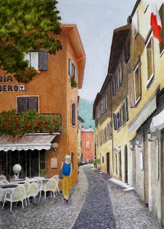Italian street scene drawing step by step