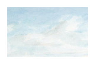 A beautifully rendered sky with soft, delicate white clouds against a light blue background, showcasing artistic cloud effects