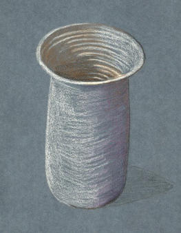 The first layer of pastel on our vase drawing The first layer of pastel on our vase drawing