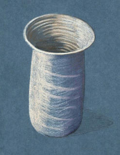 Creating the form of the vase with highlights and shadows Creating the form of the vase with highlights and shadows