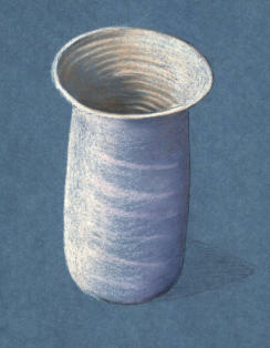 Blending the pastel pigment with a finger Blending the pastel pigment with a finger