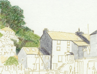 Drawing the trees and roofs