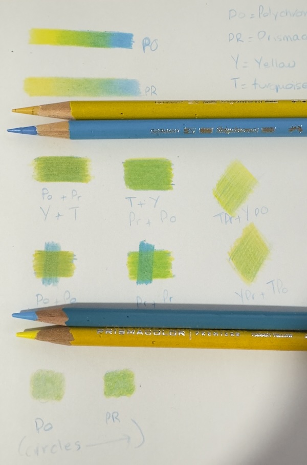 Testing prismacolor and polychromos pencils Testing prismacolor and polychromos pencils