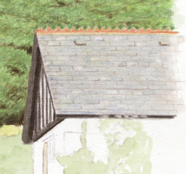 Drawing the roof tiles
