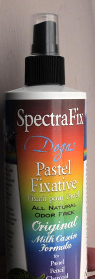 SpectraFix casein-based artist fixative in its characteristic non-aerosol pump spray bottle.