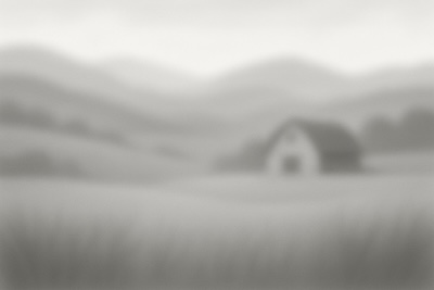 The same landscape drawing viewed as if squinting, showing details blurred into simple shapes of light and dark values The same landscape drawing viewed as if squinting, showing details blurred into simple shapes of light and dark values