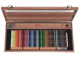 Royal talns pastel pencils in a wooden box