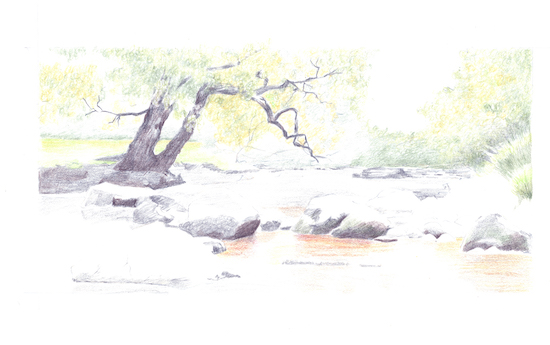 Adding the shadows under the rocks