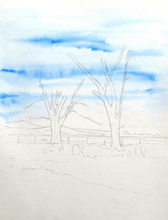 Three tips for drawing clouds and skies with coloured pencils