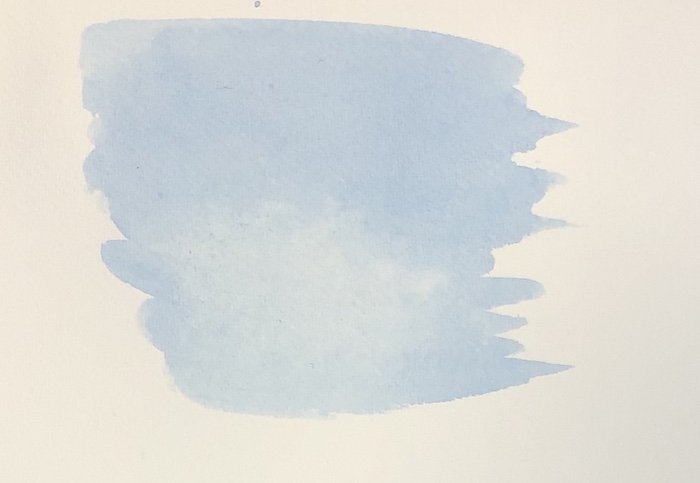 soft cloud shape lifted from wet watercolour pencil with tissue
