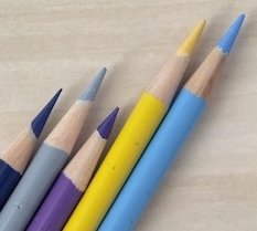 Coloured pencils ready for drawing