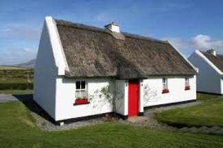 Scottish thatched roof with solid end walls