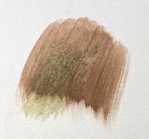 watercolour pencil shavings dissolved in a palette well